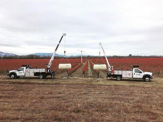 Propane Powered wind machines for our local berry farmers.