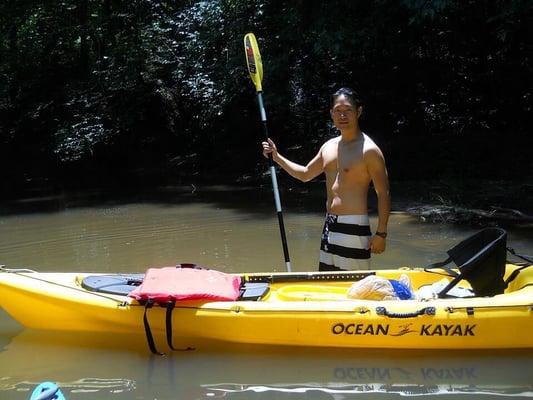 The river gets shallow away from the lake so you can even get off of your kayak and relax.