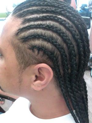 Straight back braids fellas