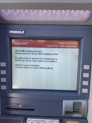 What showed after the machine stole my money and card!