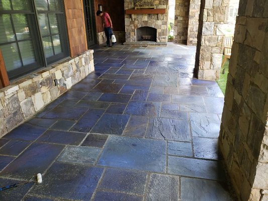 Sealer applied to stone!