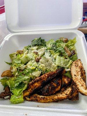 Blackened chicken Caesar salad - delicious!