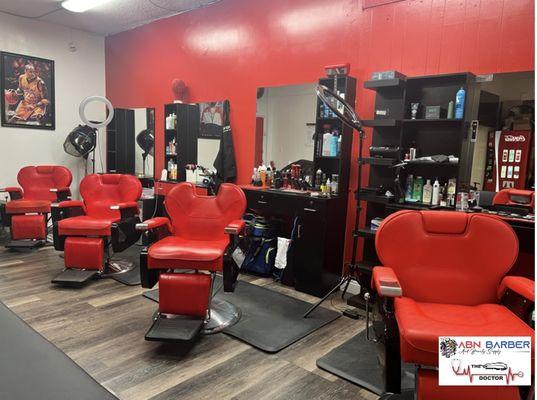 The barber shop Open daily 9am -9pm