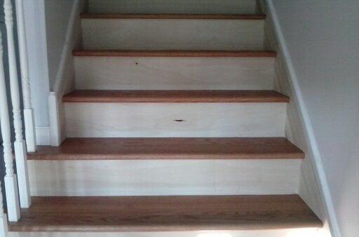 New Staircase being prepped for stain and paint in Stillwater, NY