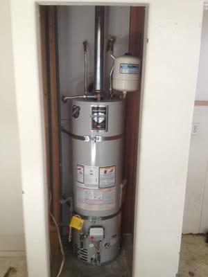 Newly installed hot water heater