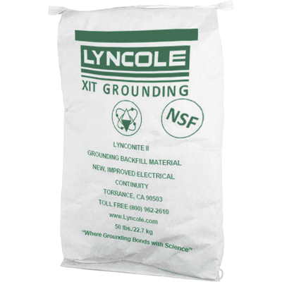 Lynconite II is a proprietary grounding backfill material that provides an excellent electrical bonding, is non-corrosive and veryconductive