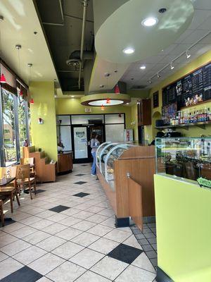 Main counter space with plenty of seating.