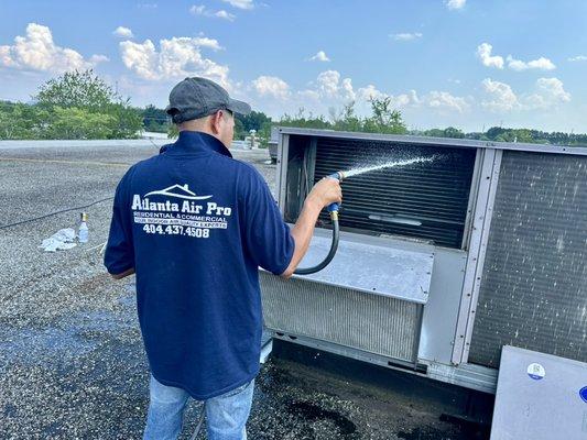 Commercial furnace cleaning (evaporator coil)