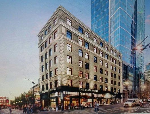 Future drawing of the Eitel Building/State Hotel