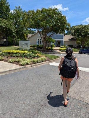 Walking to the Crosstown Leasing Center to turn in our keys after living at Crosstown June 2020 through July 2024.