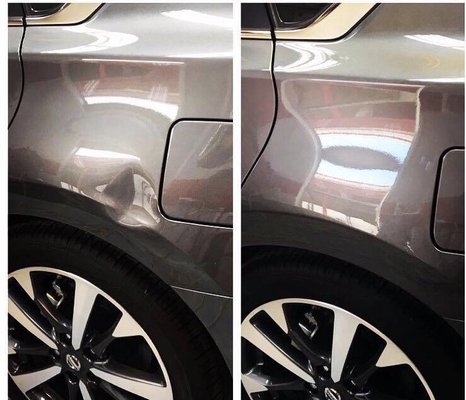 Example of our repair using Paintless Dent Removal Technology (PDR)