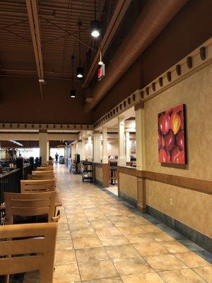 Upstairs dining area is clean and spacious.