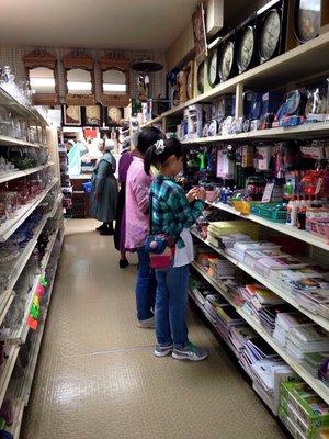 Peeking down an aisle at Smuckers