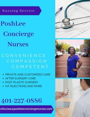 Call now for any service questions and book your qualified Posh Nurse today!