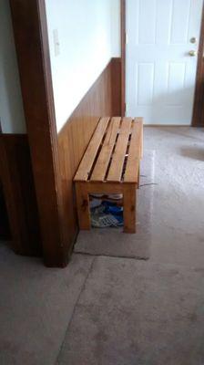 Shoe bench, designed & built by Jack Goetz