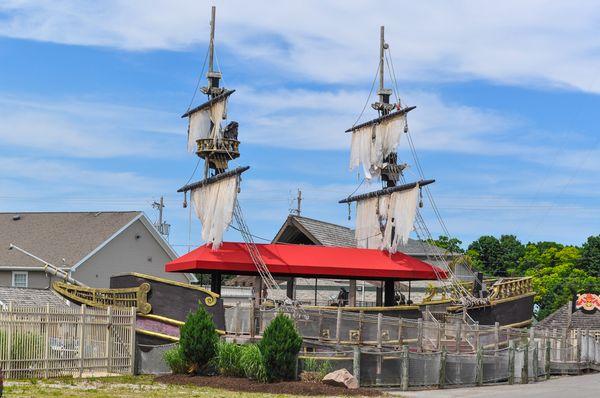 Put-in-Bay Pirate Ship the Flaming Skull Docked and ready for drinking buddies