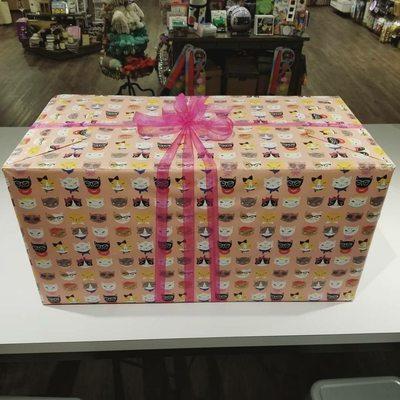 We giftwrap! Wrap charge starting at $8 plus paper and ribbon cost!