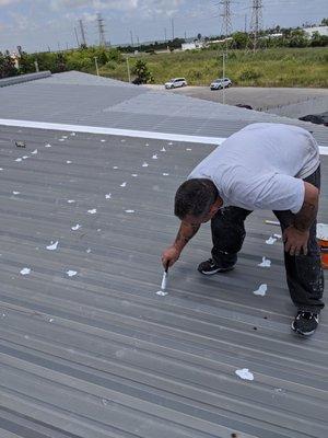 Metal roof leak repair