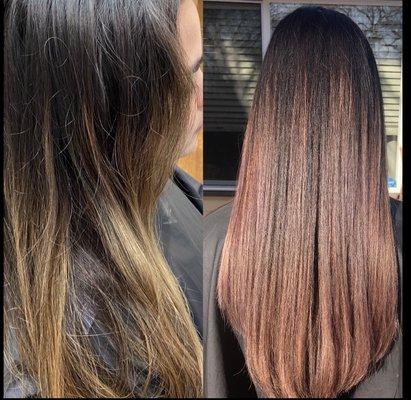 Ombré color fusion