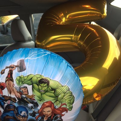 $10 gold balloon, $2.99 avengers.