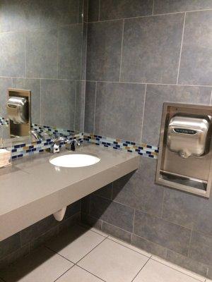 Both faucet and dryer from us in the newly upgraded restroom at Allen Gwynn Chevy in Glendale