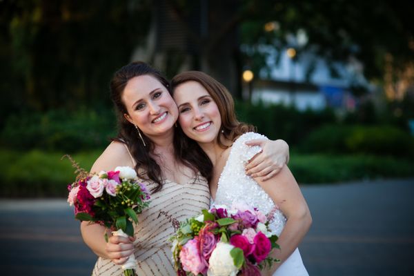 Me and my maid of honor - hair and makeup by Michiko! :D