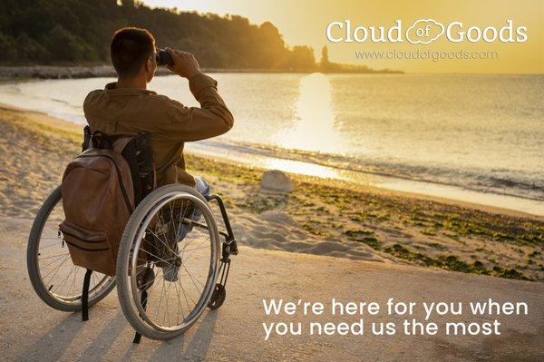 We don't rent wheelchairs, we rent experiences. 

For more details visit 
https://www.cloudofgoods.com/jacksonville-fl