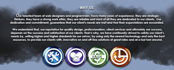 Our talented team of web designers and programmers, are both dedicated to our clients and have many years of experience.