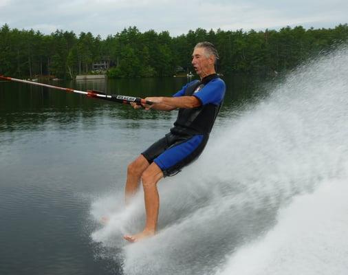 Dick Grant learned to barefoot without falling at 70 years old and is still barefooting at 81 years old.