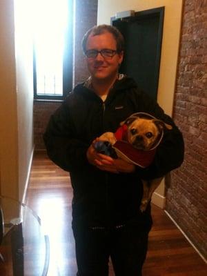 Brad with Otis in Williamsburg.