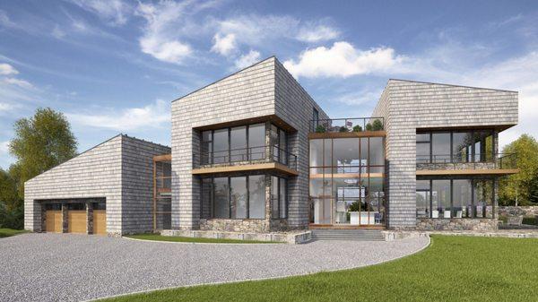 Modern Maine Home Designed by Architect, Rob Ervin- Owner Ervin Architecture - Front View