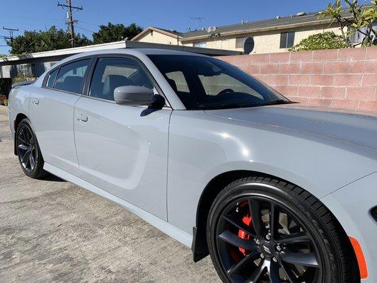 Ceramic coating and paint correction on this beautiful Dodge Hellcat