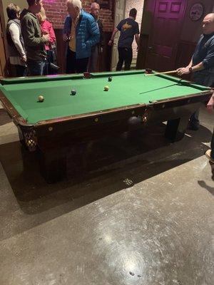 Antique drop pocket pool table