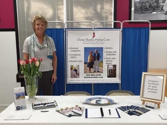 Rose Jones RN, owner of Outer Banks Home Care working with the community to offer resources for assistance for loved ones in the home.