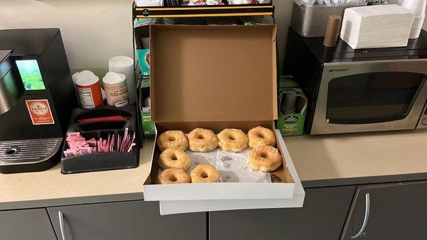 Dozen glazed donuts