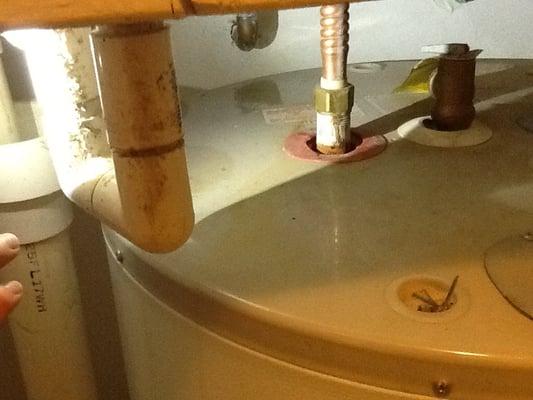 Water heater leaking.