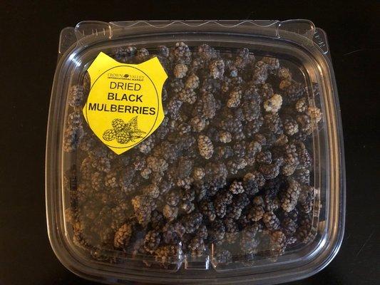 I had never seen "dried" black mulberries since I've only had the dried mulberries that are the white ones.