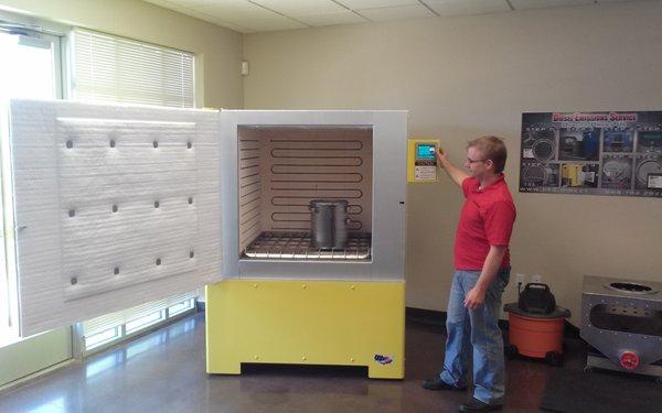 Demo of the Filtertherm unit made in house by DES.