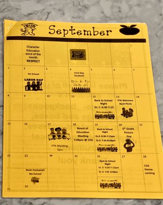 MCCSD Monthly Calendars