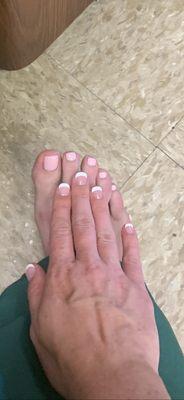 French Gel Mani & Pink Gel Pedi that looks great and didn't break the bank!  I'm a happy happy customer