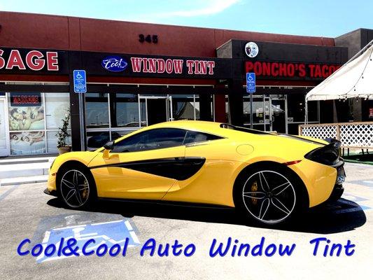 2017 Mclaren 570S SunTek Nano-Ceramic (CIR- Lifetime Warranty) 20% Two Front, 20% Rear, and CIR(Nano-Ceramic) 70% Windshield(one piece).