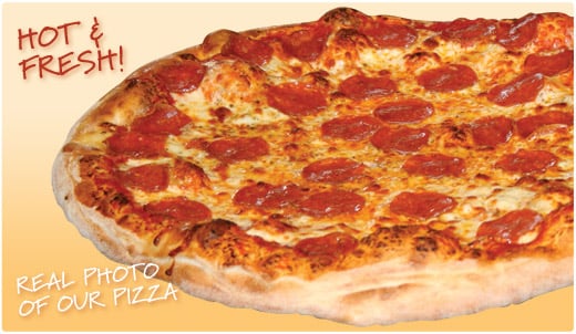 Hot and fresh pizza made to order - just $7.77 for a large one item!