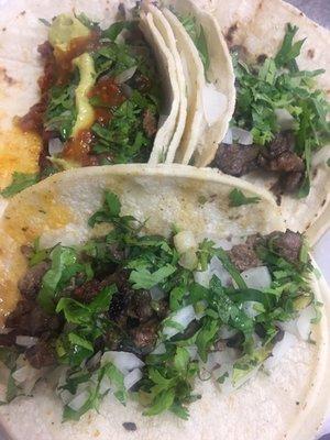 Tacos de asada and al pastor