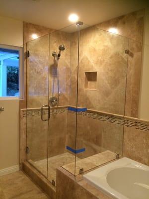 Travertine Shower