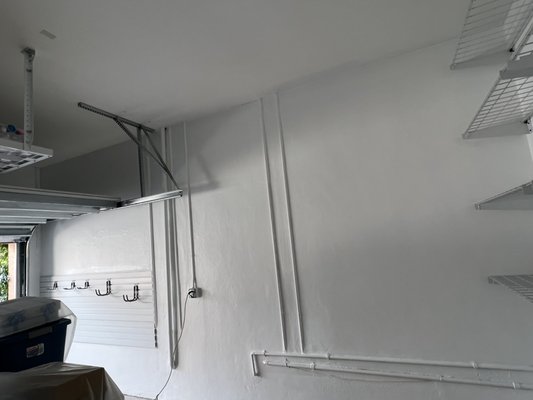 Painting a garage walls with pure white sating super paint