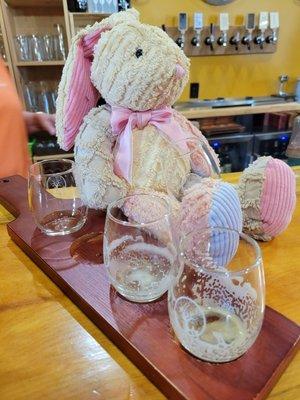 A $5 tasting, enjoyed by the bunny.