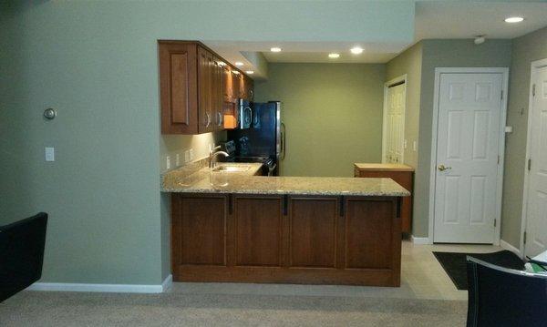 Kitchen remodel done with new custom cabinets and cabinet refacing