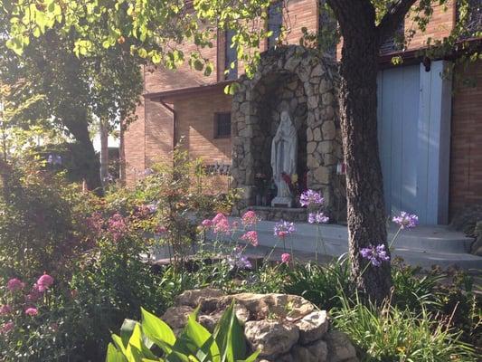 Our Lady and Bernadette - outside right hand side of church