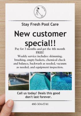 New customer special!! Chandler and Gilbert locations only 480-304-0741