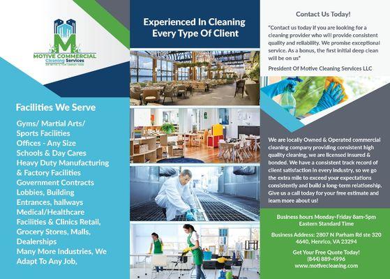 Explore how Motive Commercial Cleaning Services can rejuvenate your workspace!